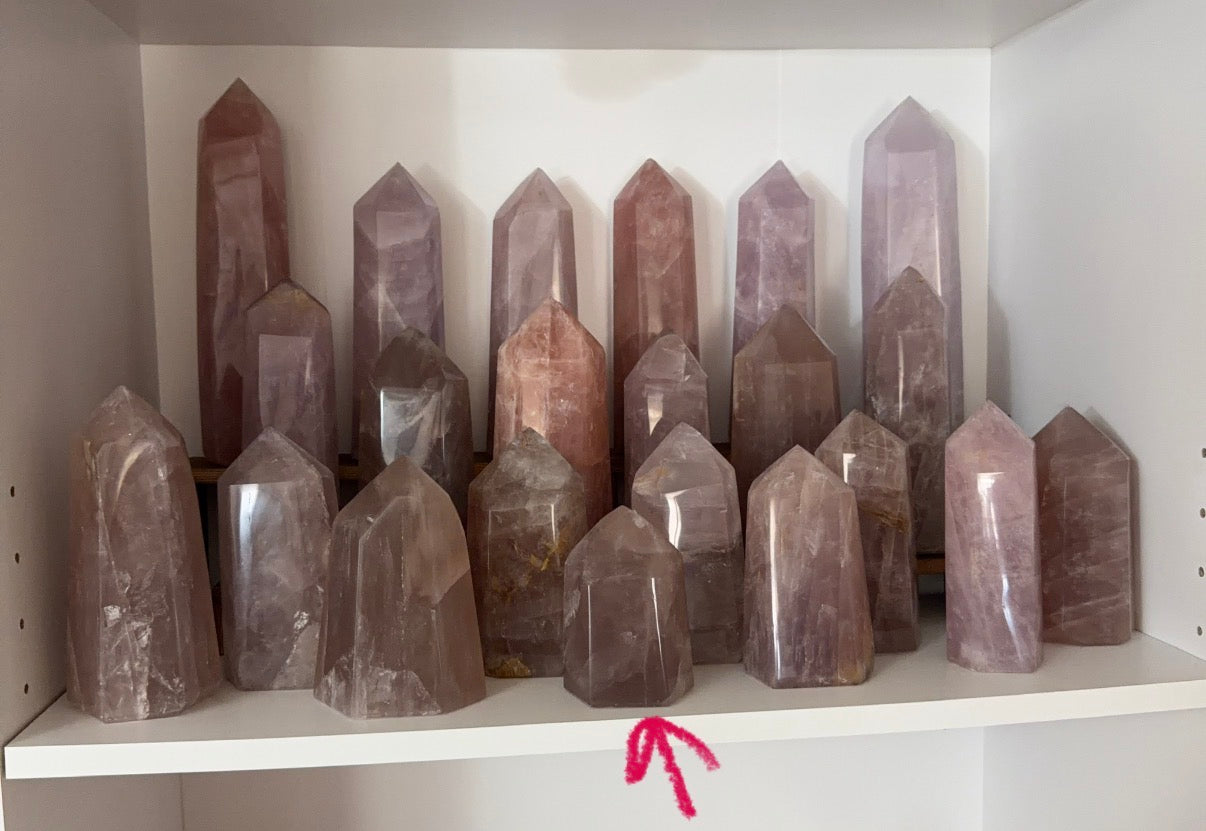 Chunky Plum Flashy Rose Quartz Tower (68B)