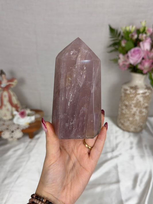 Gold Flash Purple Rose Quartz Tower (86P)