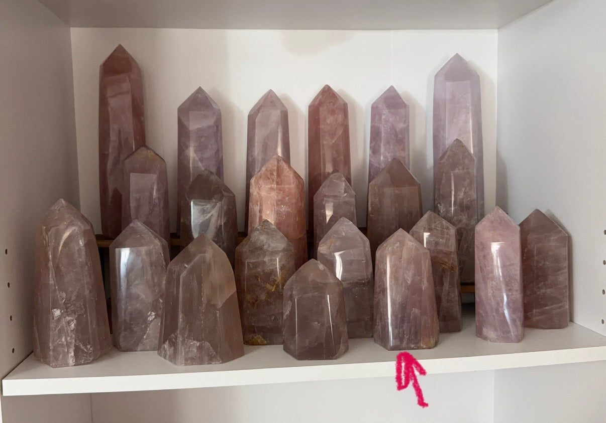 Gold Flash Purple Rose Quartz Tower (86P)