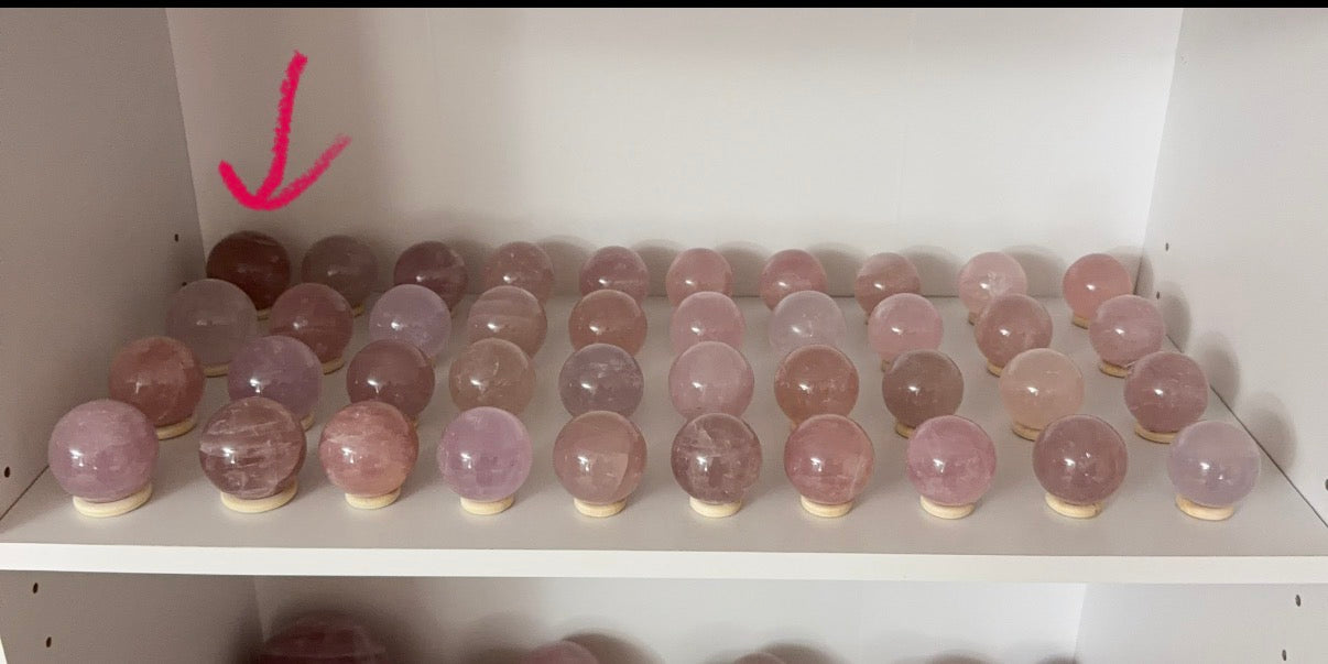 Strawberry Rose Quartz Sphere (24X)