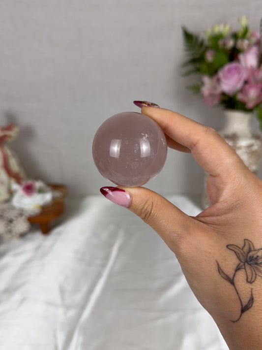 *Smoky Pink Purple Star Rose Quartz Sphere (20C)
