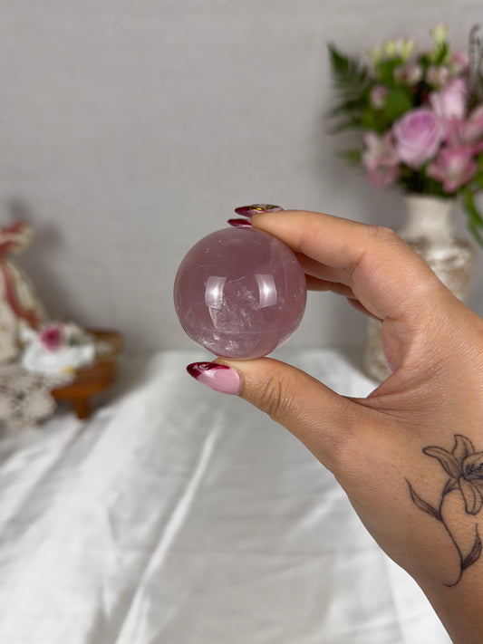*Pink Berry Star Rose Quartz Sphere (18E)