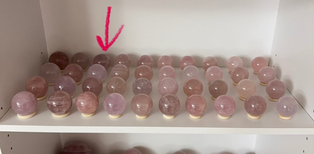 *Pink Berry Star Rose Quartz Sphere (18E)