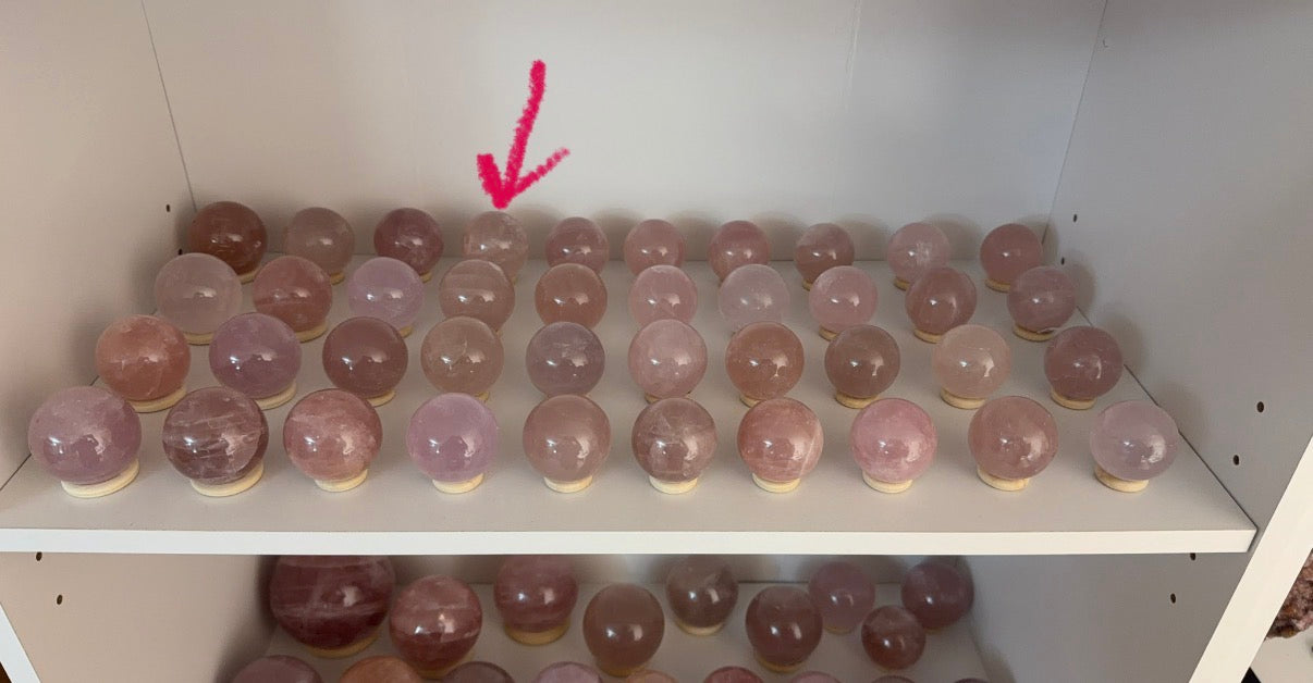 *Watery Pink Star Rose Quartz Sphere (18R)