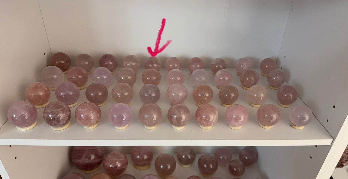 *Purple Pink Star Rose Quartz Sphere (16i)