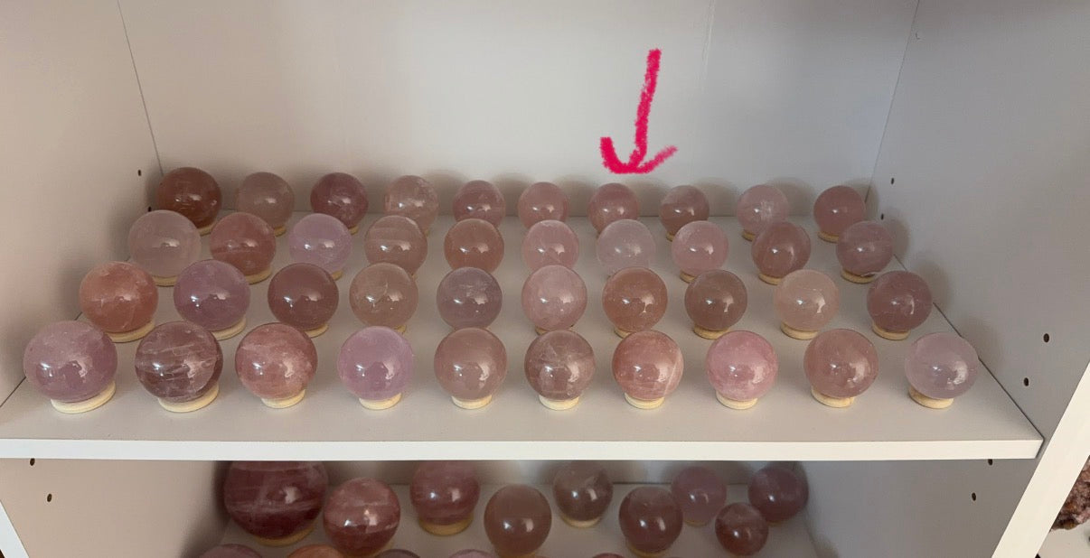 *Pink Star Rose Quartz Sphere (15o)