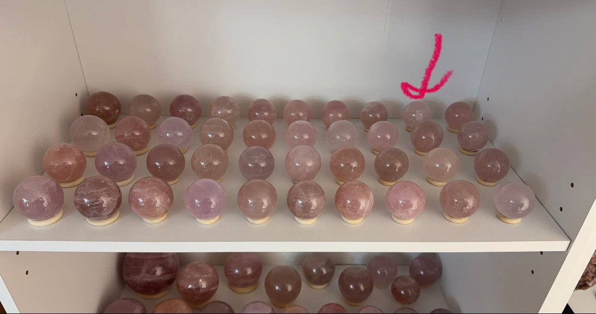 *Watery Pink Star Rose Quartz Sphere (14W)