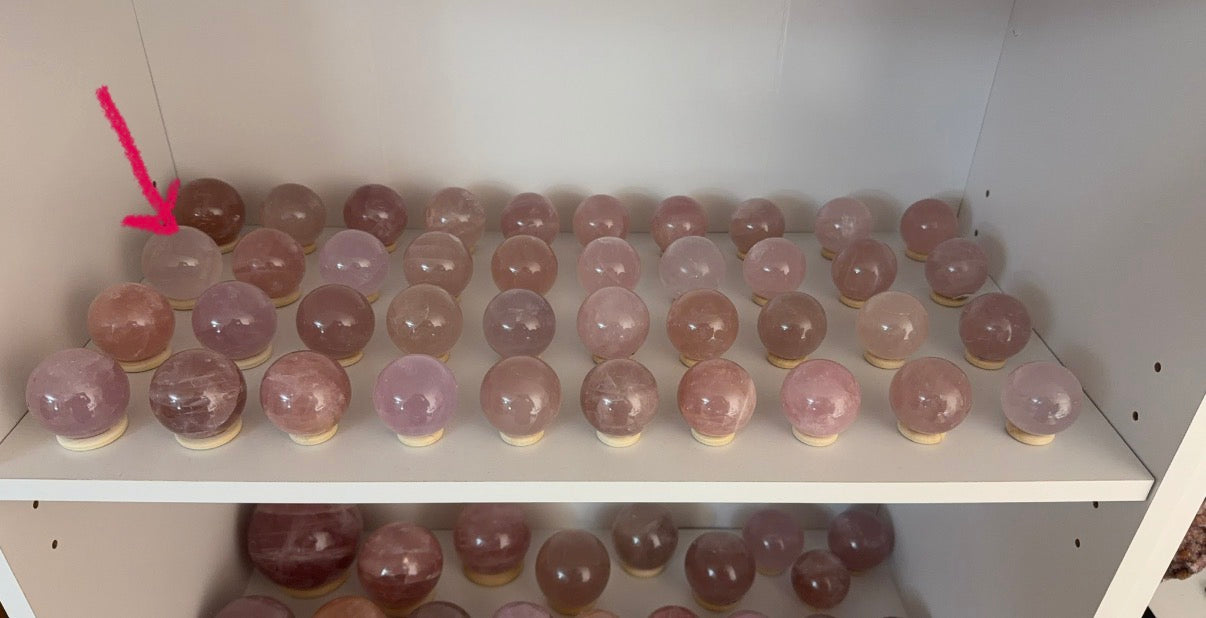 *Watery Lavender Star Rose Quartz Sphere (22L)
