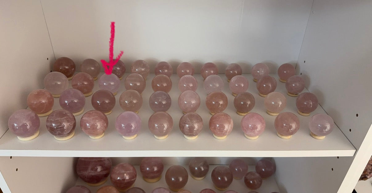 *Cloudy Lavender Star Rose Quartz Sphere (18L)