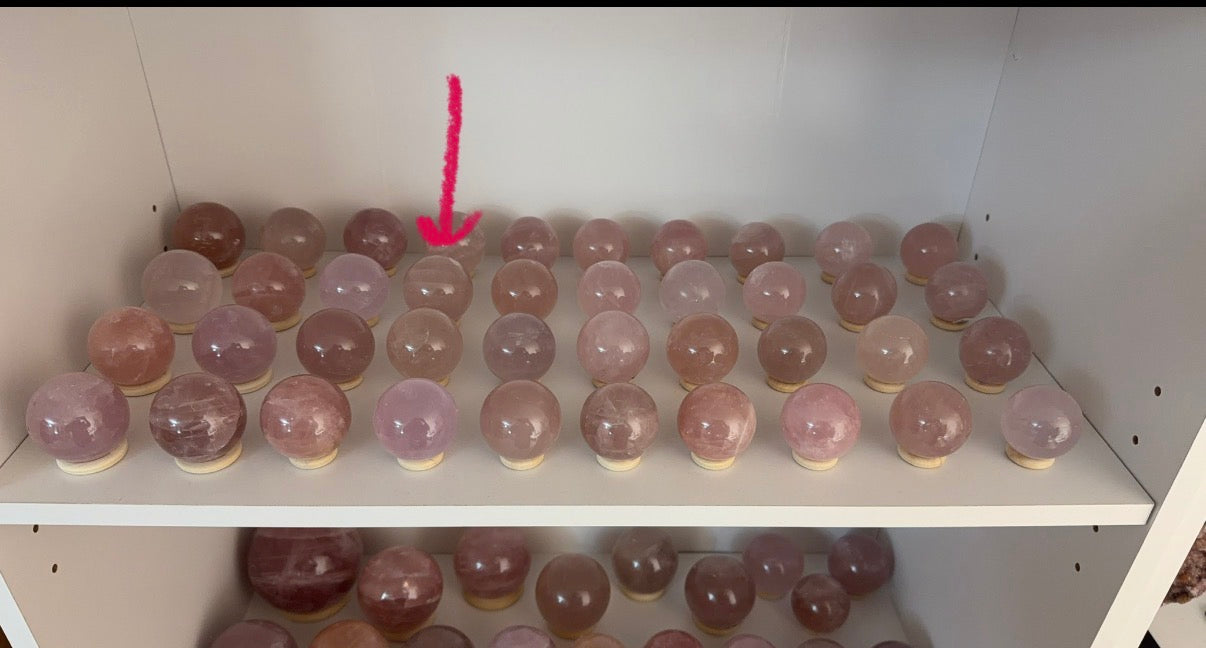 *Smoky Mauve Star Rose Quartz Sphere (18Q)