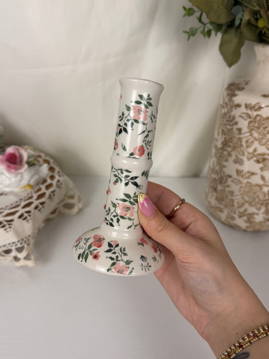 White Floral Vintage Sphere Stand