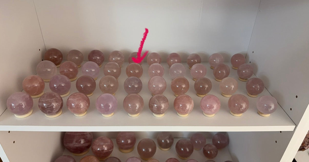 *Smoky Mauve Star Rose Quartz Sphere (16G)