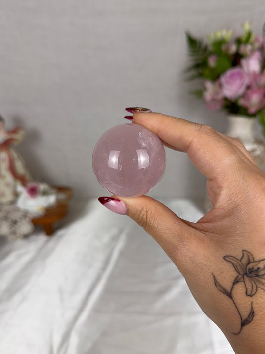 *Smoky Pink Star Rose Quartz Sphere (16B)