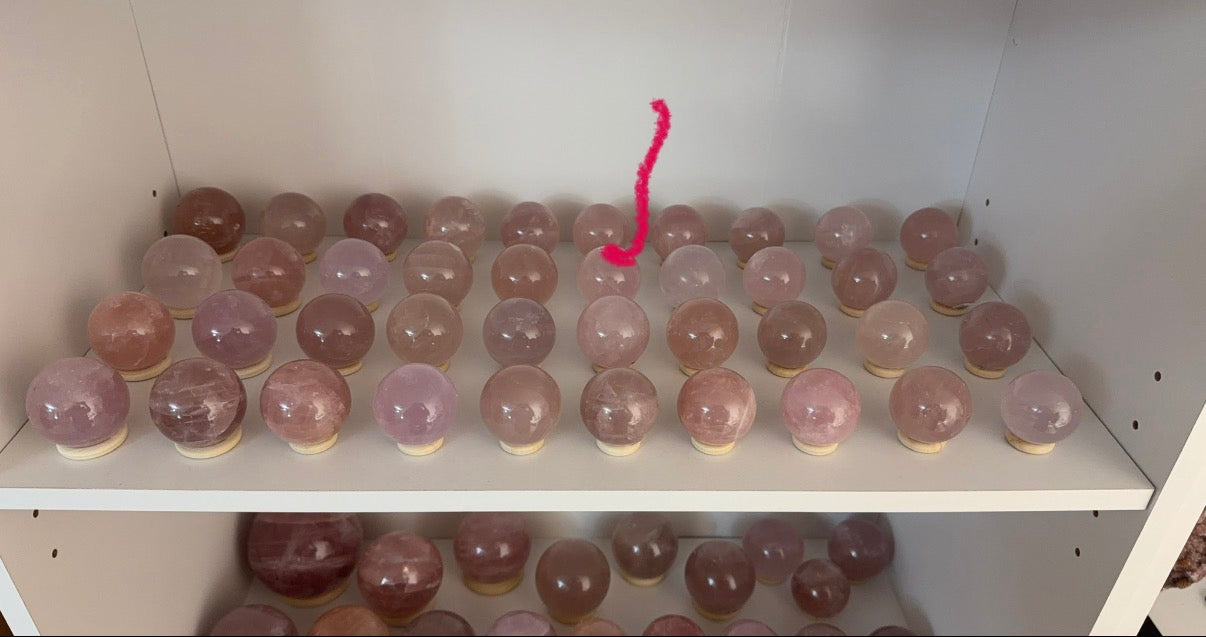 *Smoky Pink Star Rose Quartz Sphere (16B)