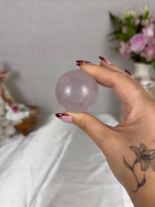 *Matte Shimmery Star Rose Quartz Sphere (15W)