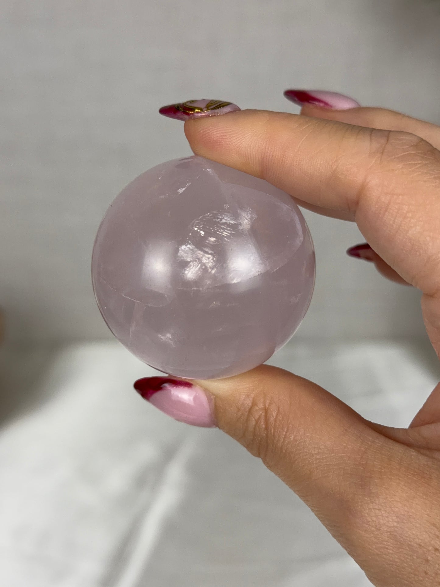 *Matte Shimmery Star Rose Quartz Sphere (15W)