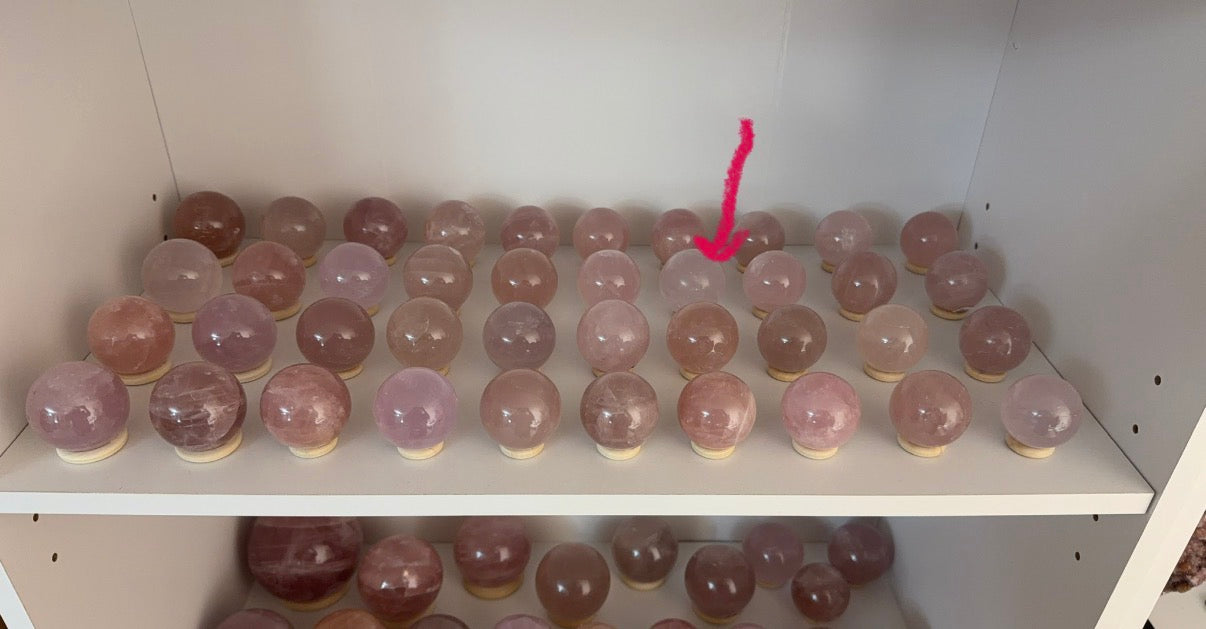 *Matte Shimmery Star Rose Quartz Sphere (15W)