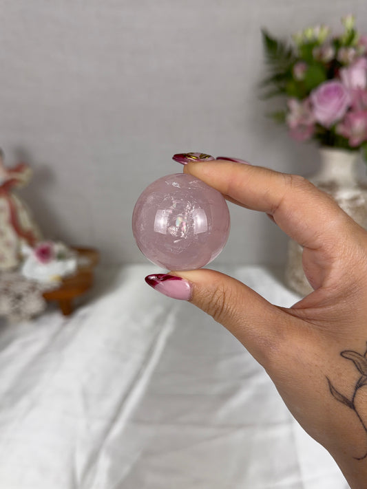 *Smoky Pink Star Rose Quartz Sphere (14T)