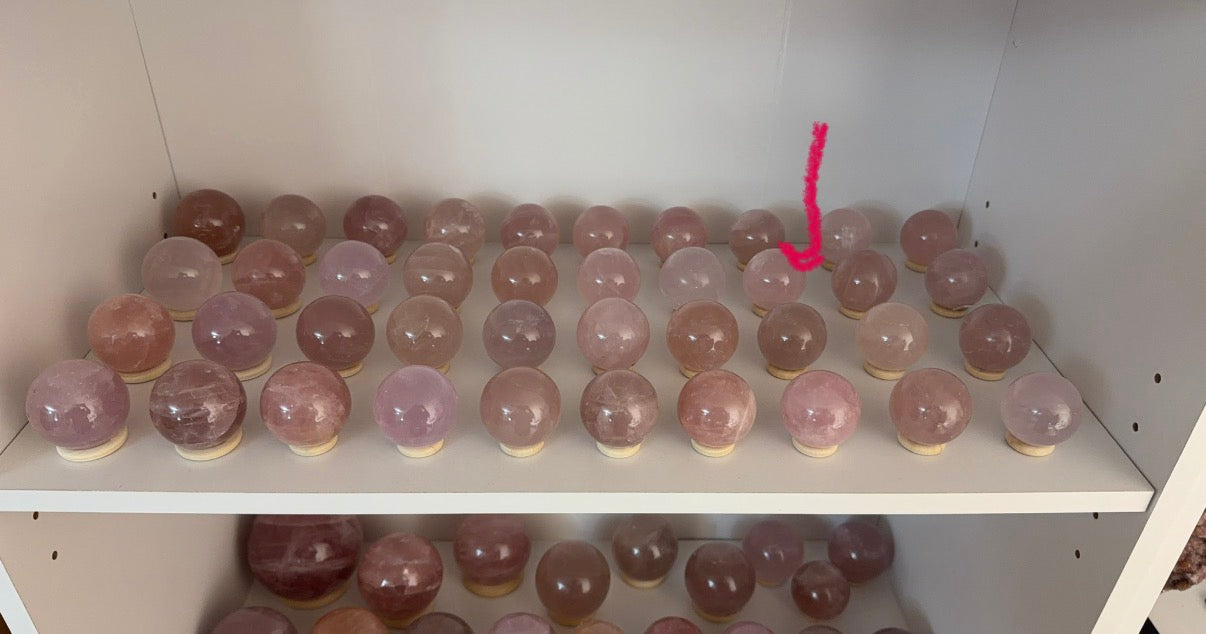 *Smoky Pink Star Rose Quartz Sphere (14T)