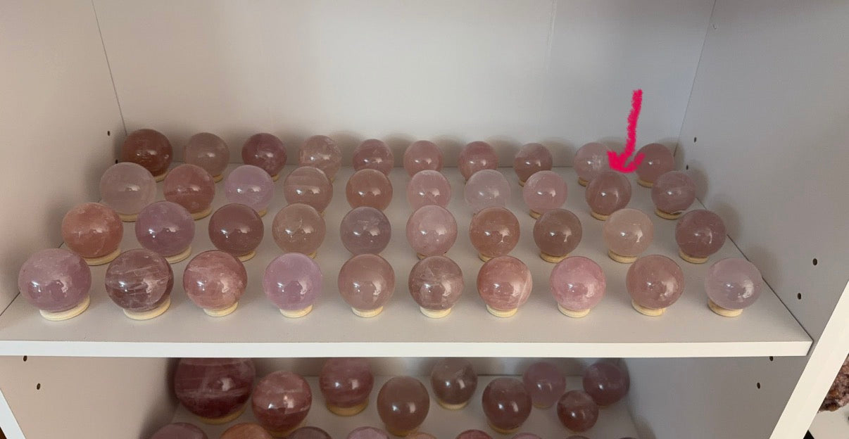 *Mauve Star Rose Quartz Sphere (14Q)