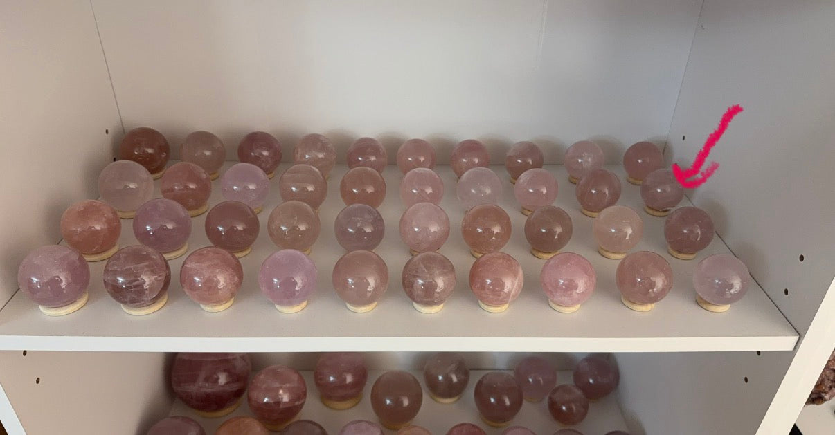 Smoky Pink Rose Quartz Sphere (12Q)