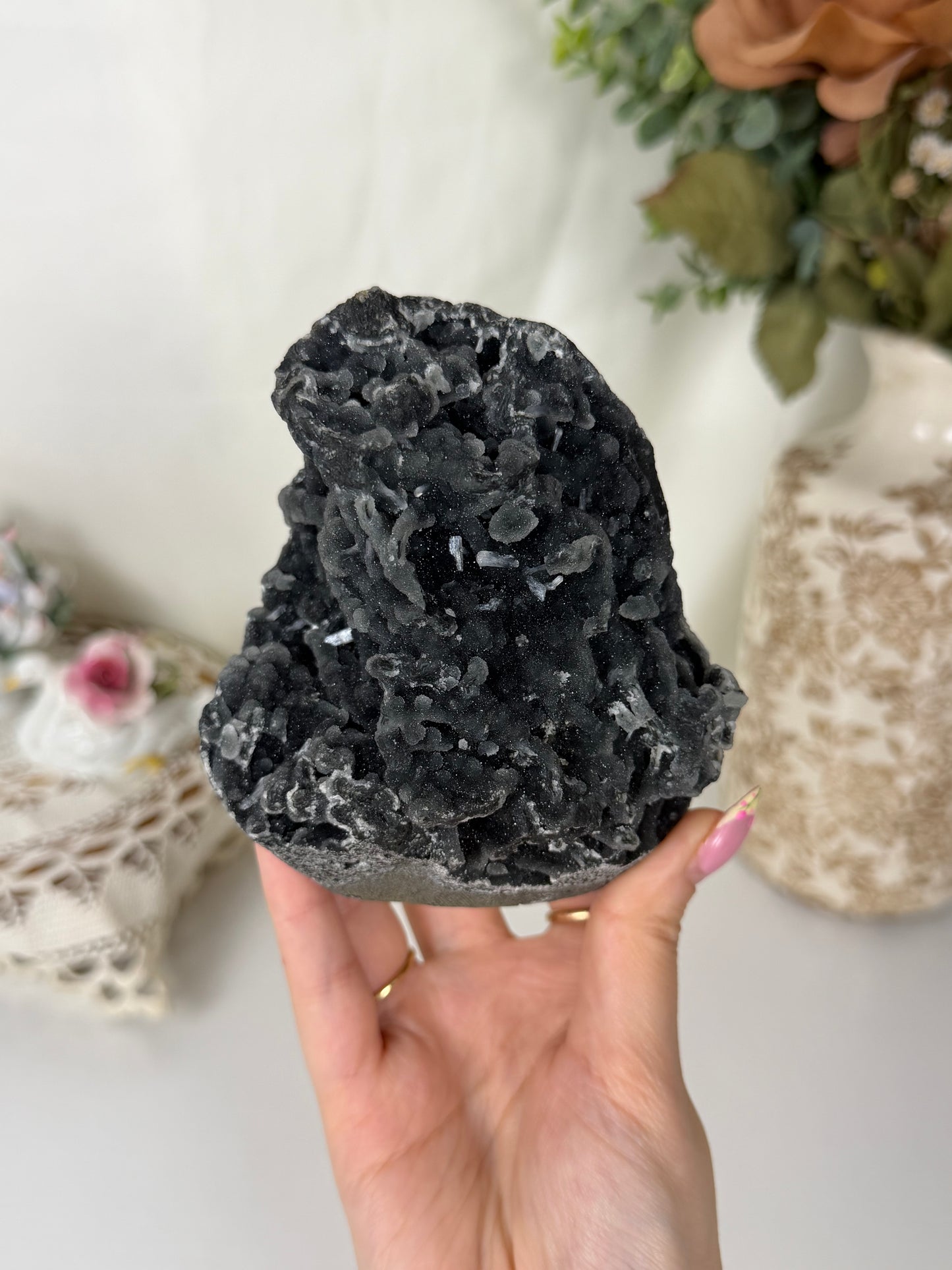 Dark Black Chalcedony Freeform (112)