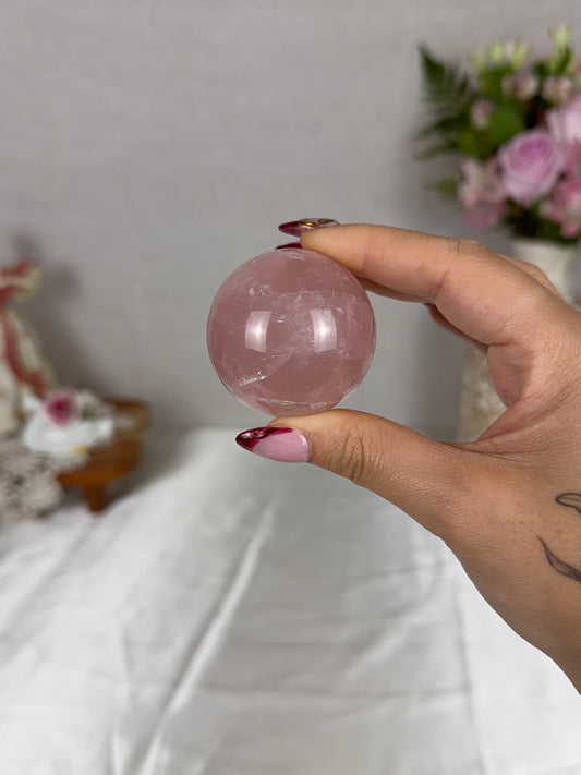 *Mauve Pink Star Rose Quartz Sphere (20S)