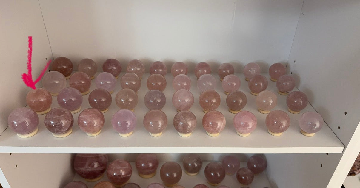 *Mauve Pink Star Rose Quartz Sphere (20S)