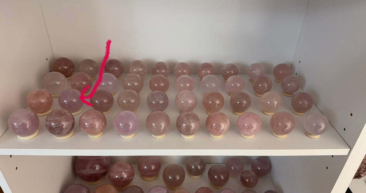 *Juicy Lavender Star Rose Quartz Sphere (20Z)