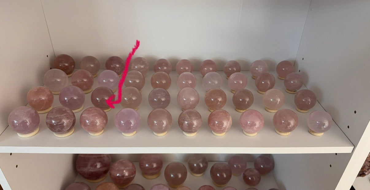 *Berry Mauve Star Rose Quartz Sphere (18P)