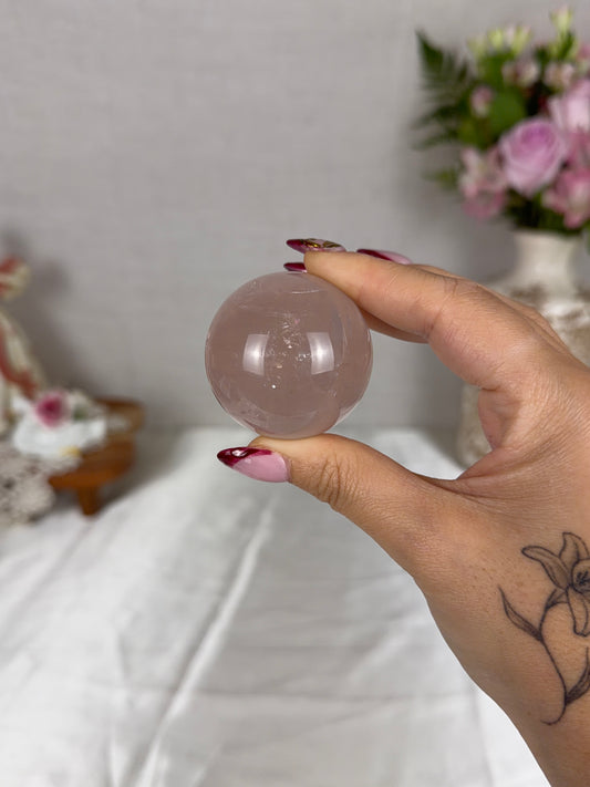 *Watery Star Rose Quartz Sphere (18F)