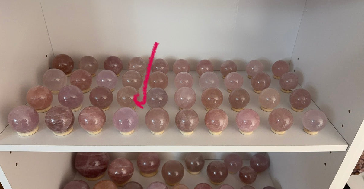 *Watery Star Rose Quartz Sphere (18F)