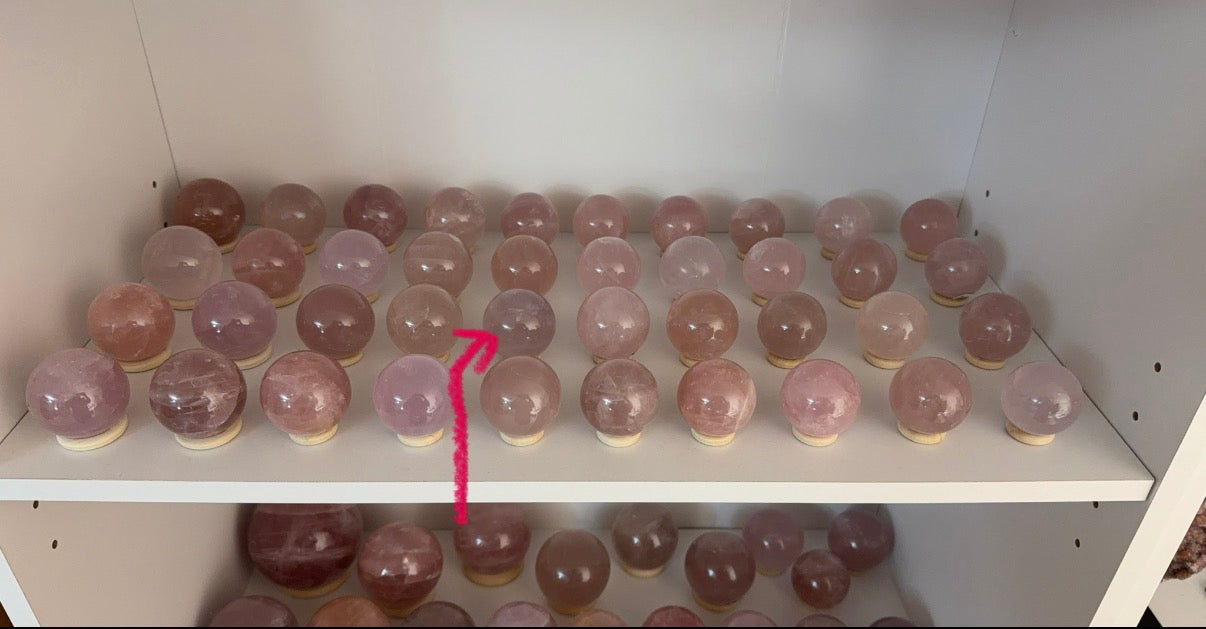 *Watery Lavender Star Rose Quartz Sphere (16W)