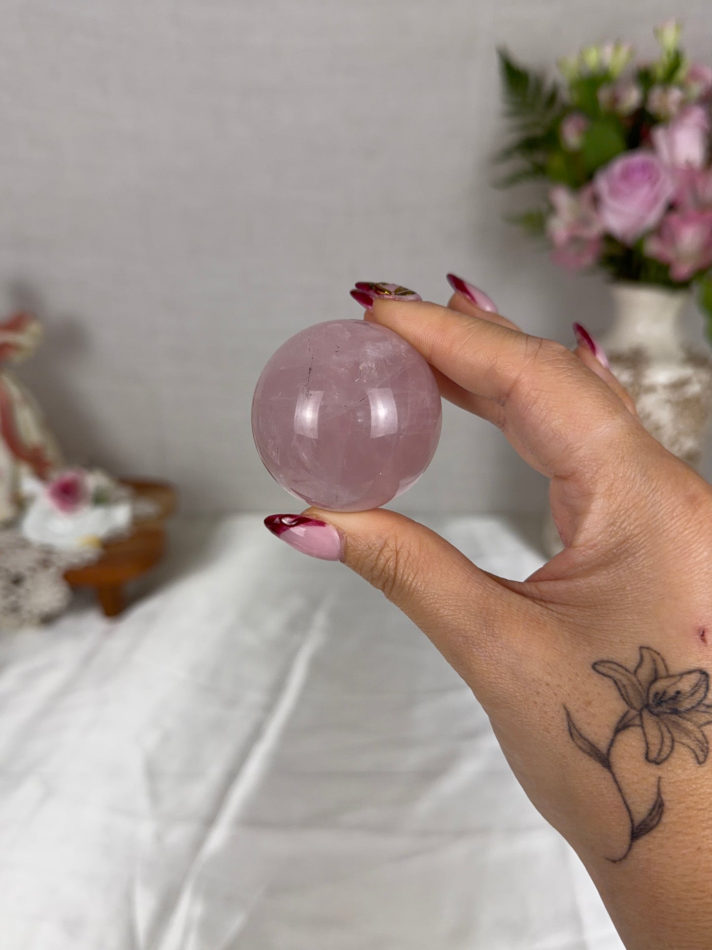 *Star Rose Quartz Sphere (16N)