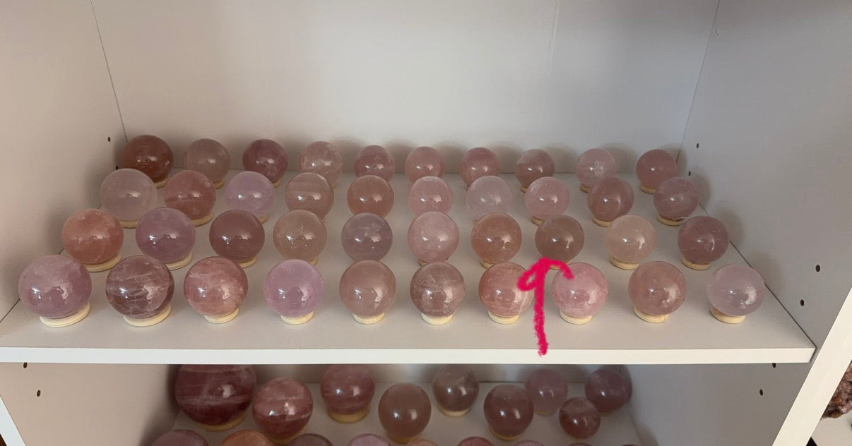*Watery Smoky Star Rose Quartz Sphere (14K)