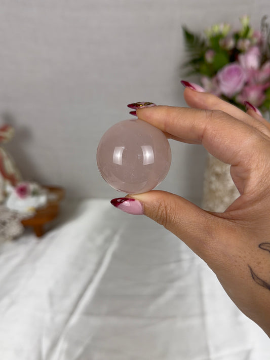 *Cloudy Star Rose Quartz Sphere (14X)