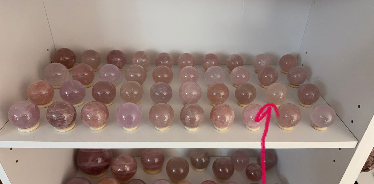 *Cloudy Star Rose Quartz Sphere (14X)