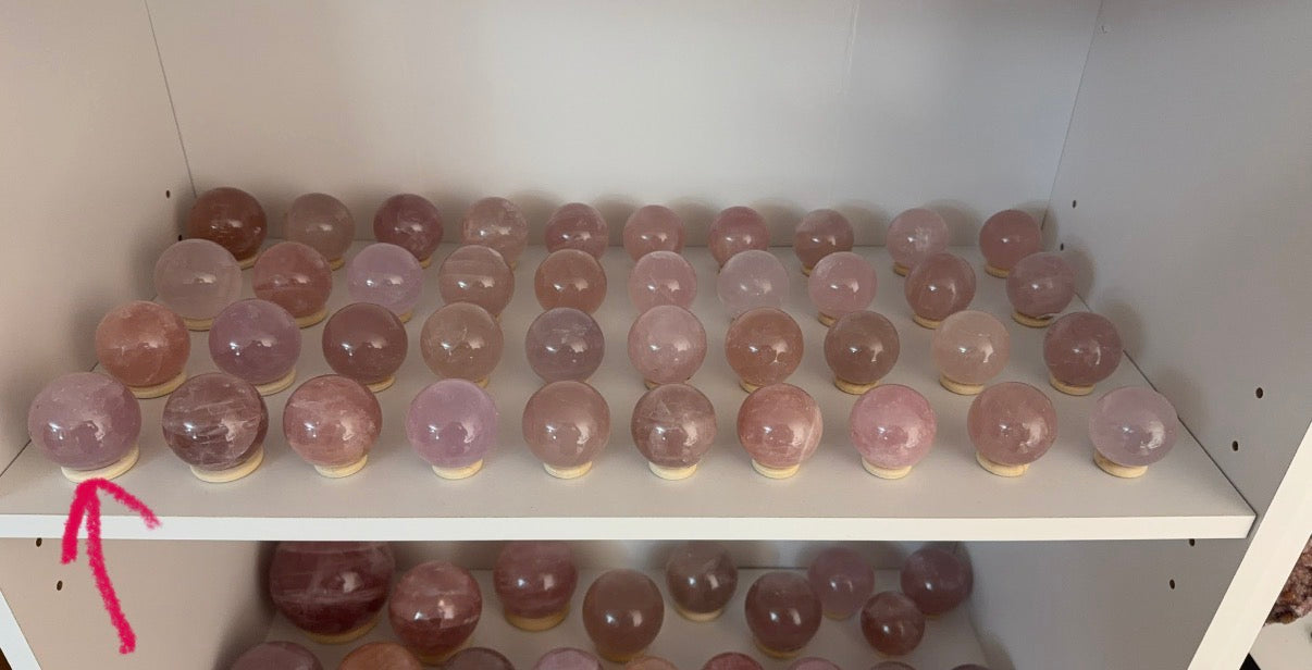 *Cloudy Lavender Star Rose Quartz Sphere (20P)