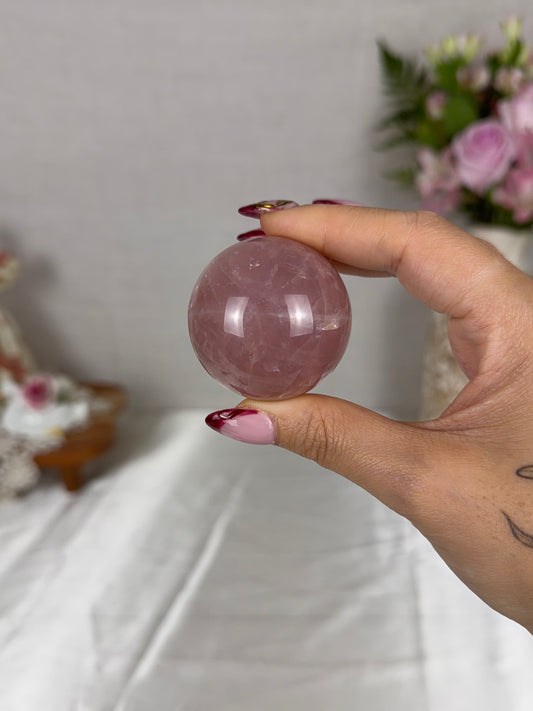 *Electric Pink Star Rose Quartz Sphere (18X)