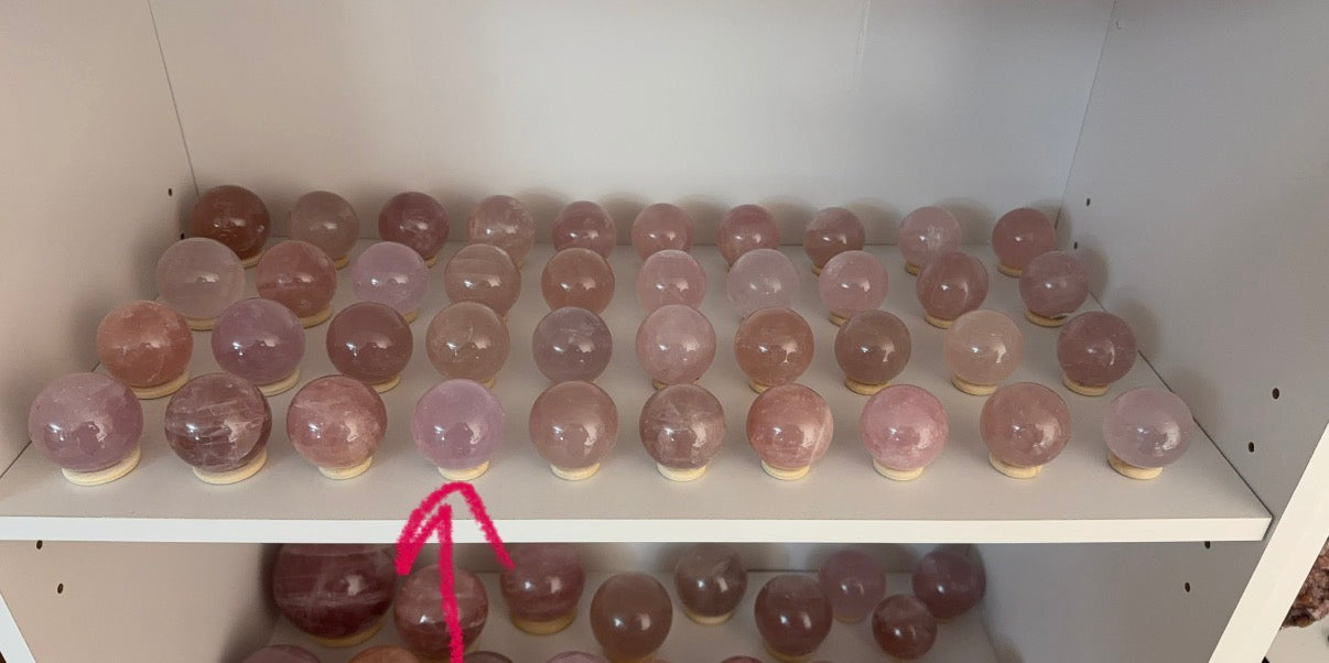 *Cloudy Lavender Star Rose Quartz Sphere (16L)