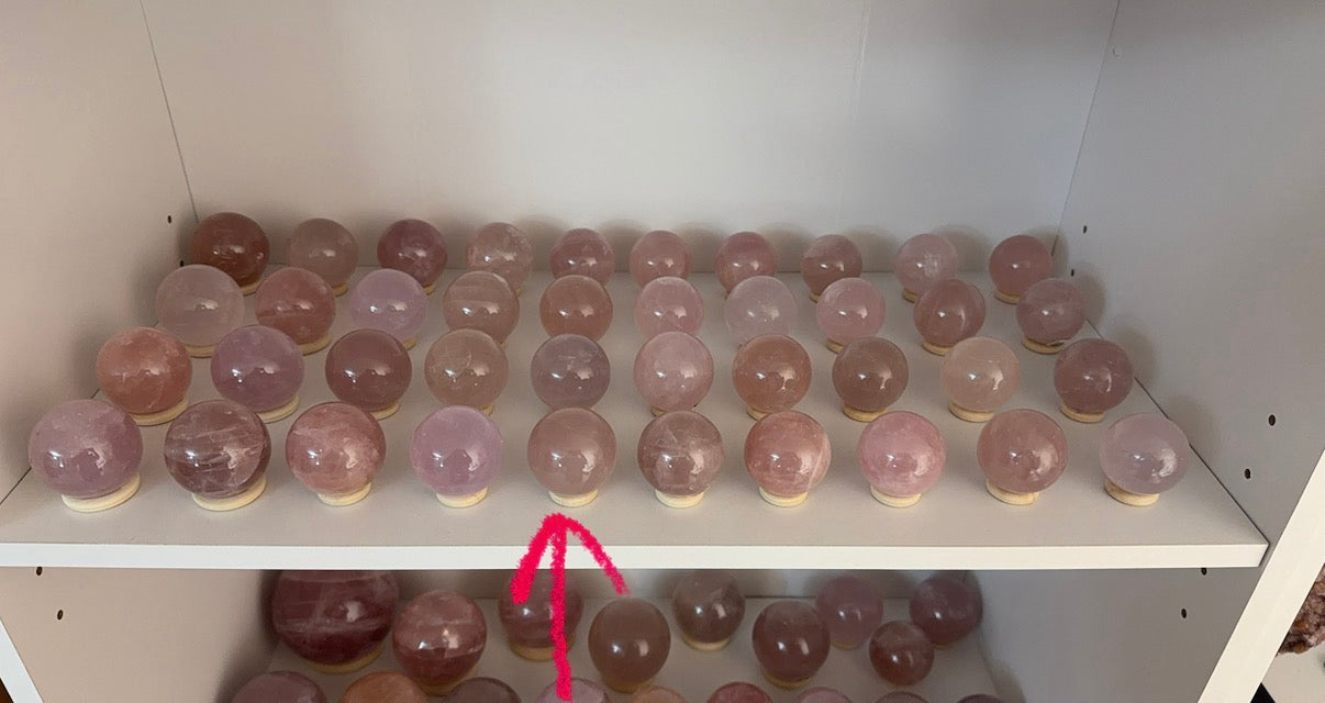 *Cloudy Mauve Star Rose Quartz Sphere (16H)
