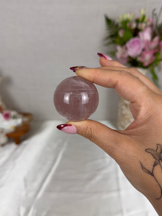 *Brown Berry Star Rose Quartz Sphere (15Y)