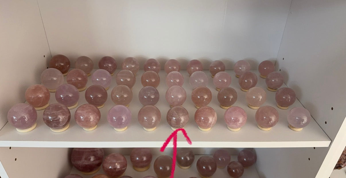 *Brown Berry Star Rose Quartz Sphere (15Y)
