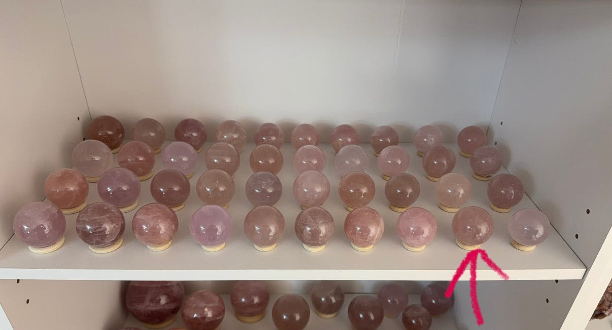 *Smoky Mauve Star Rose Quartz Sphere (14P)