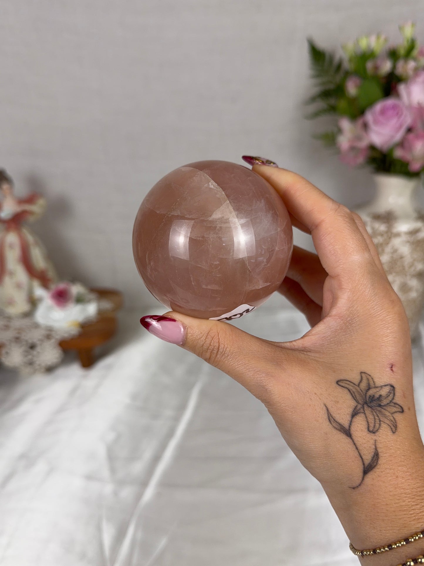 Peach Rose Quartz Sphere 70mm (70Z)