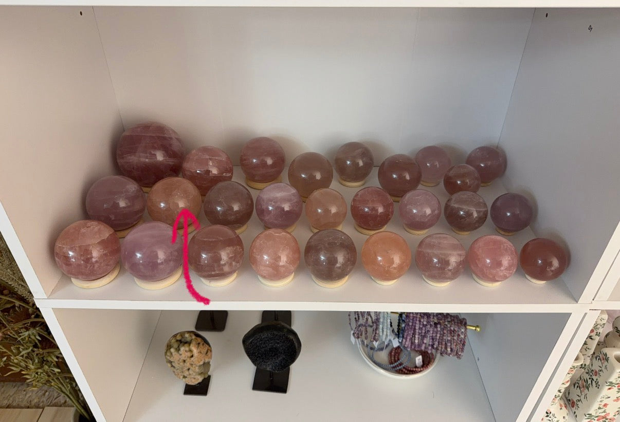 Peach Rose Quartz Sphere 70mm (70Z)