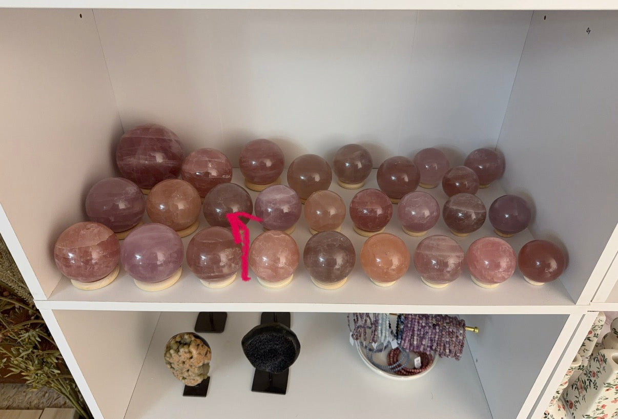 *Moody Brown Star Rose Quartz Sphere 67mm (70)