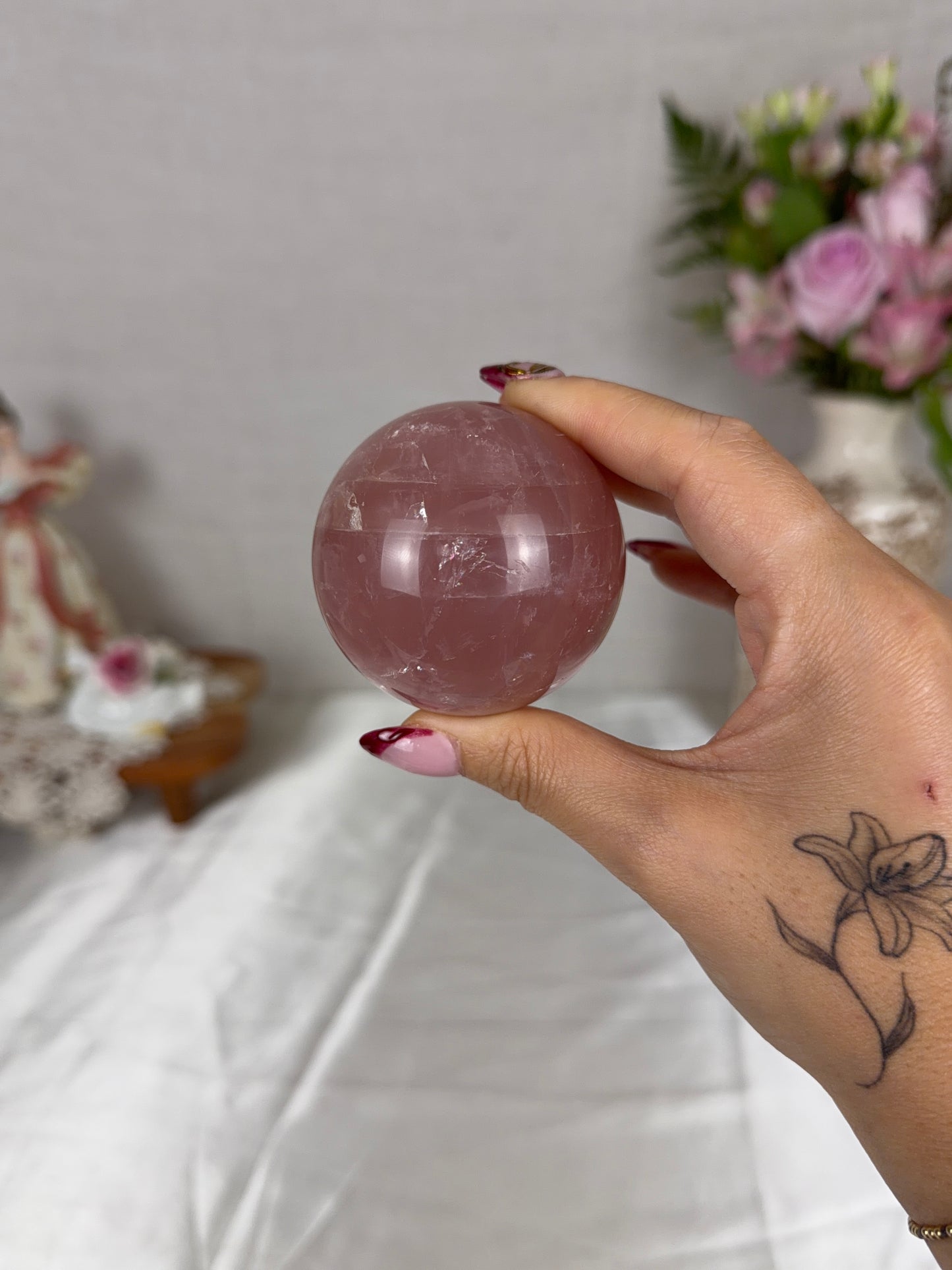 *Juicy Raspberry Star Rose Quartz Sphere 58mm (40R)