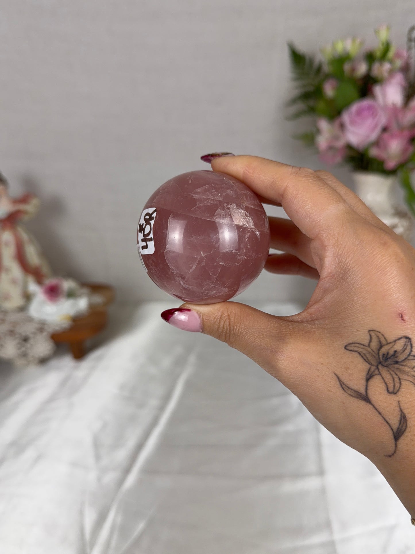 *Juicy Raspberry Star Rose Quartz Sphere 58mm (40R)