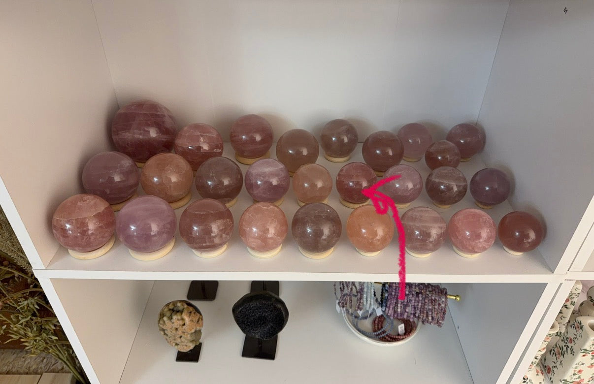 *Juicy Raspberry Star Rose Quartz Sphere 58mm (40R)